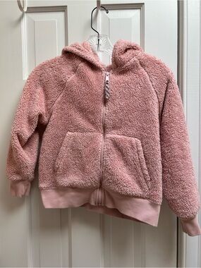 Kids Plush Zip-Up Hoodie - Pink